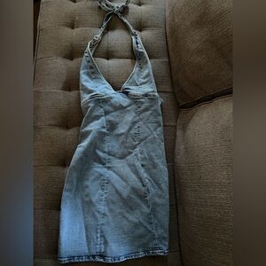 Garage Denim Halter Dress